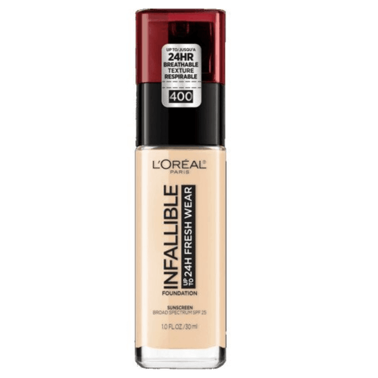 L'Oreal Paris Infallible 24 Hour Fresh Wear Foundation Lightweight 400 Pearl 30ml - TheSkinFit