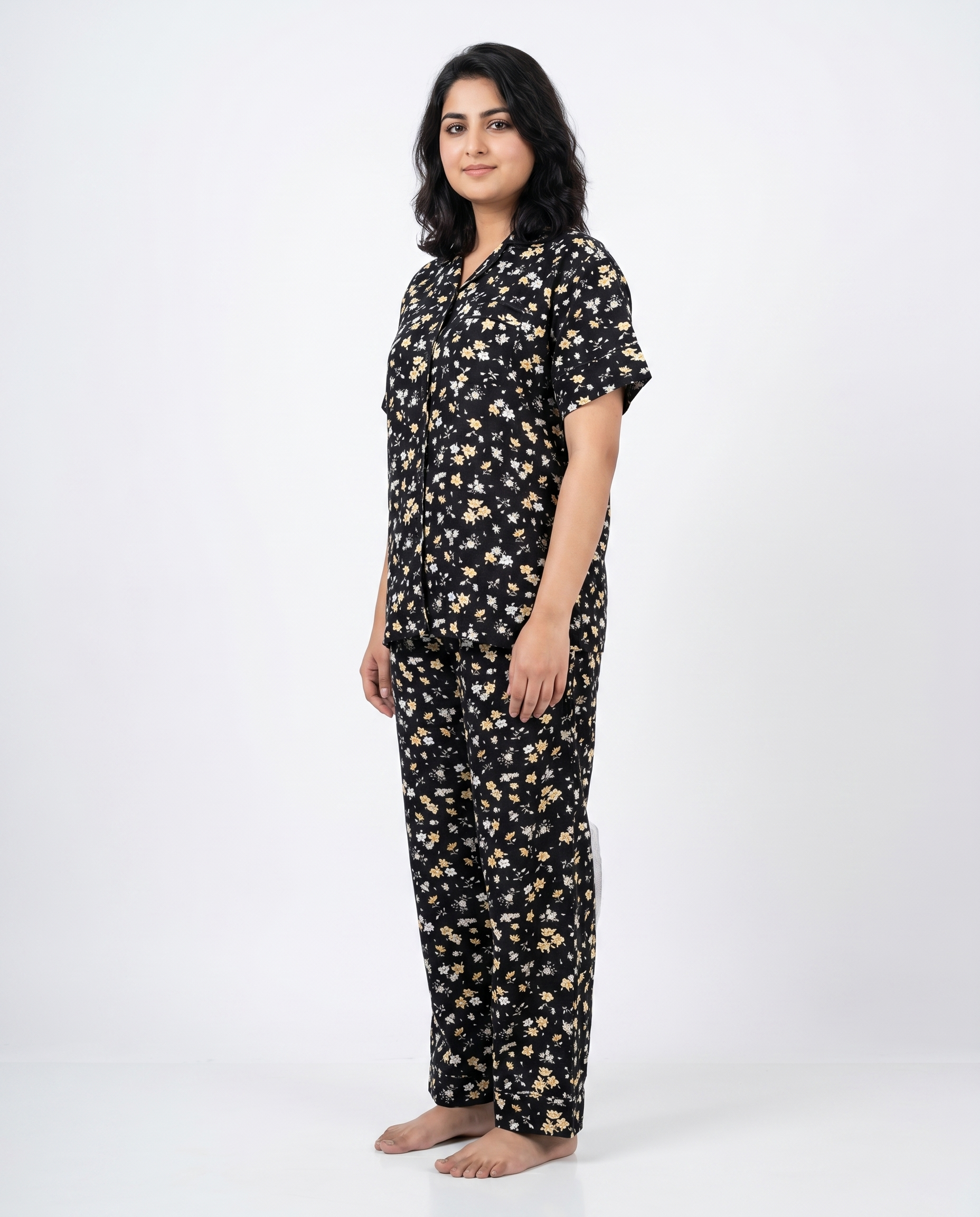 Sajiero Linen Pajama Suit Daisy Dream