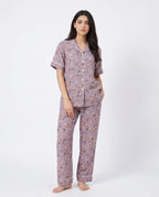 Sajiero Linen Pajama Suit Ditsy Floral