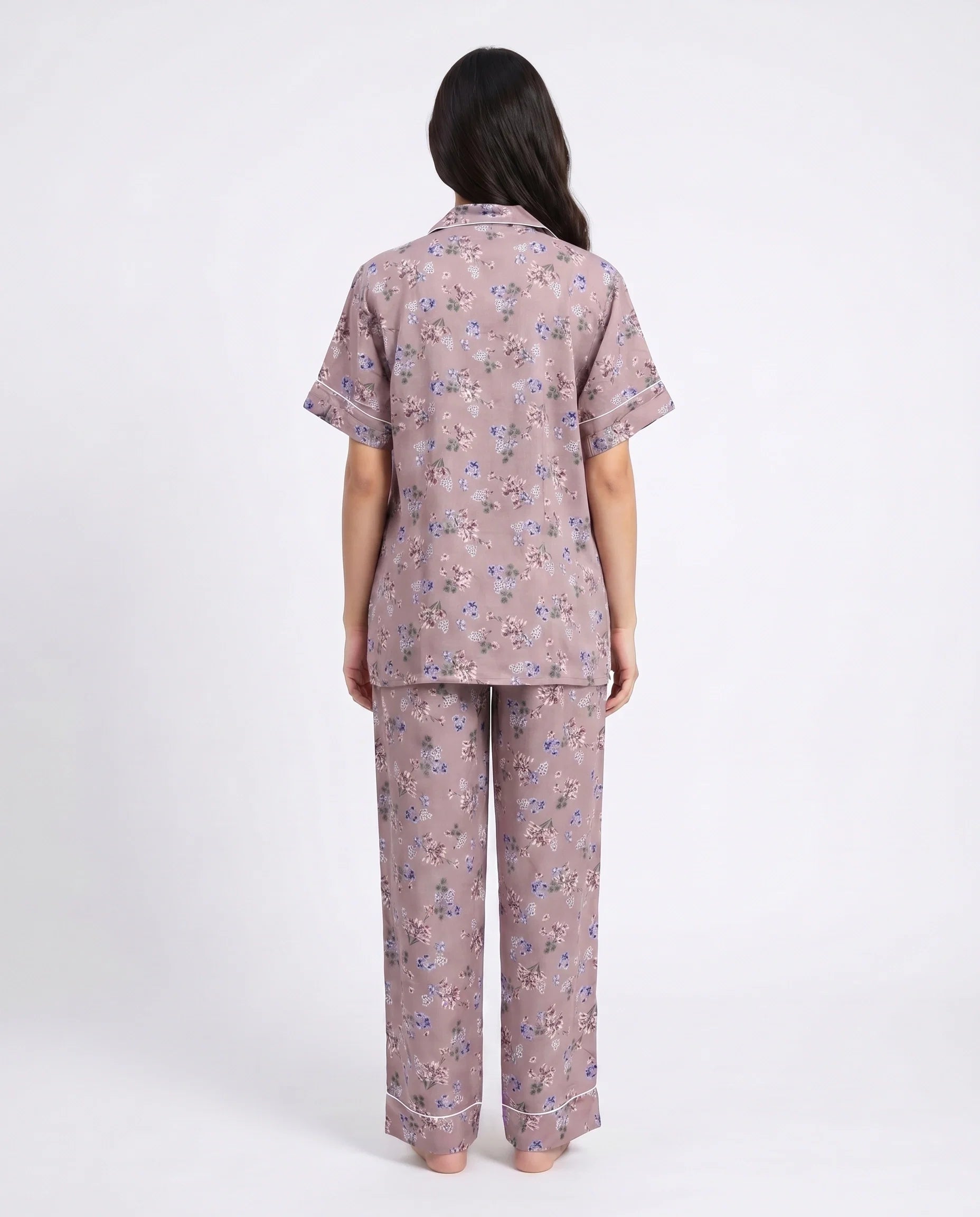 Sajiero Linen Pajama Suit Ditsy Floral