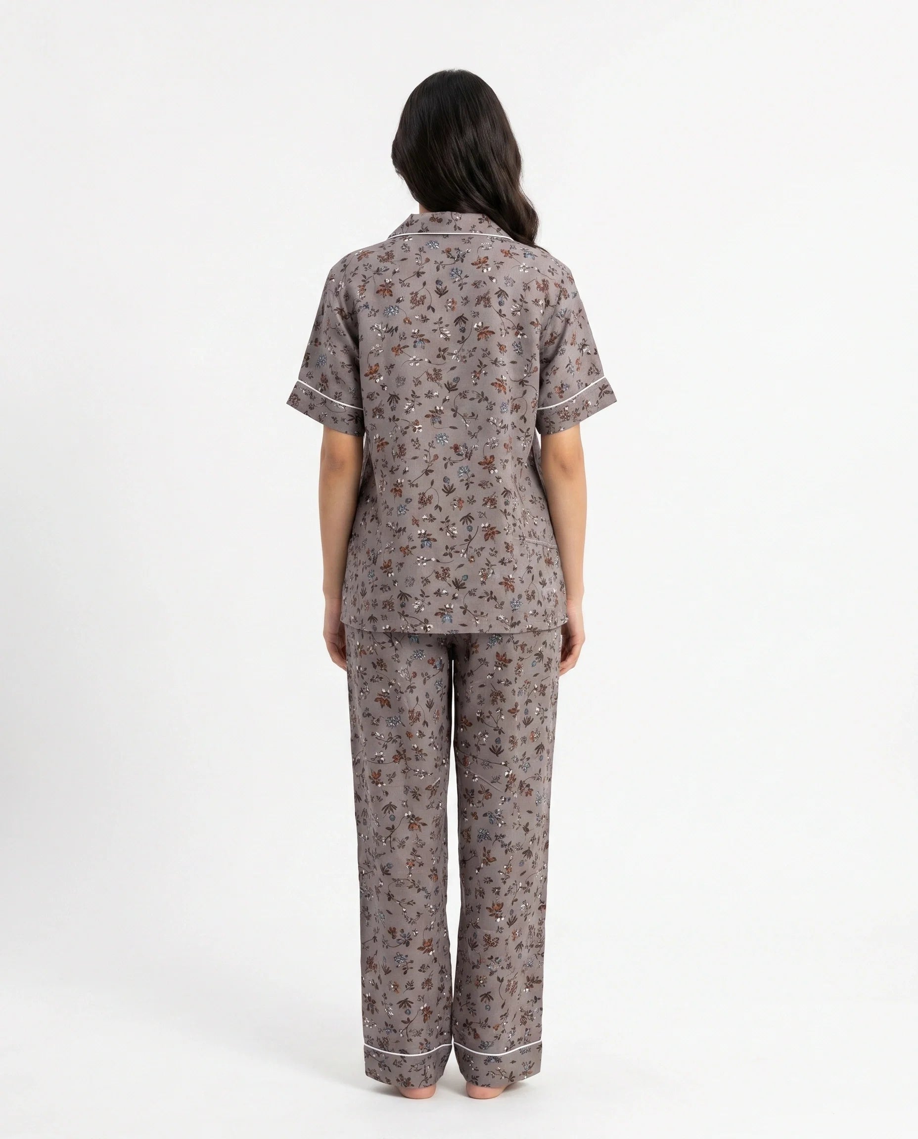 Sajiero Linen Pajama Suit Florique