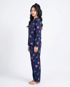 Sajiero Linen Pajama Suit Night Rose
