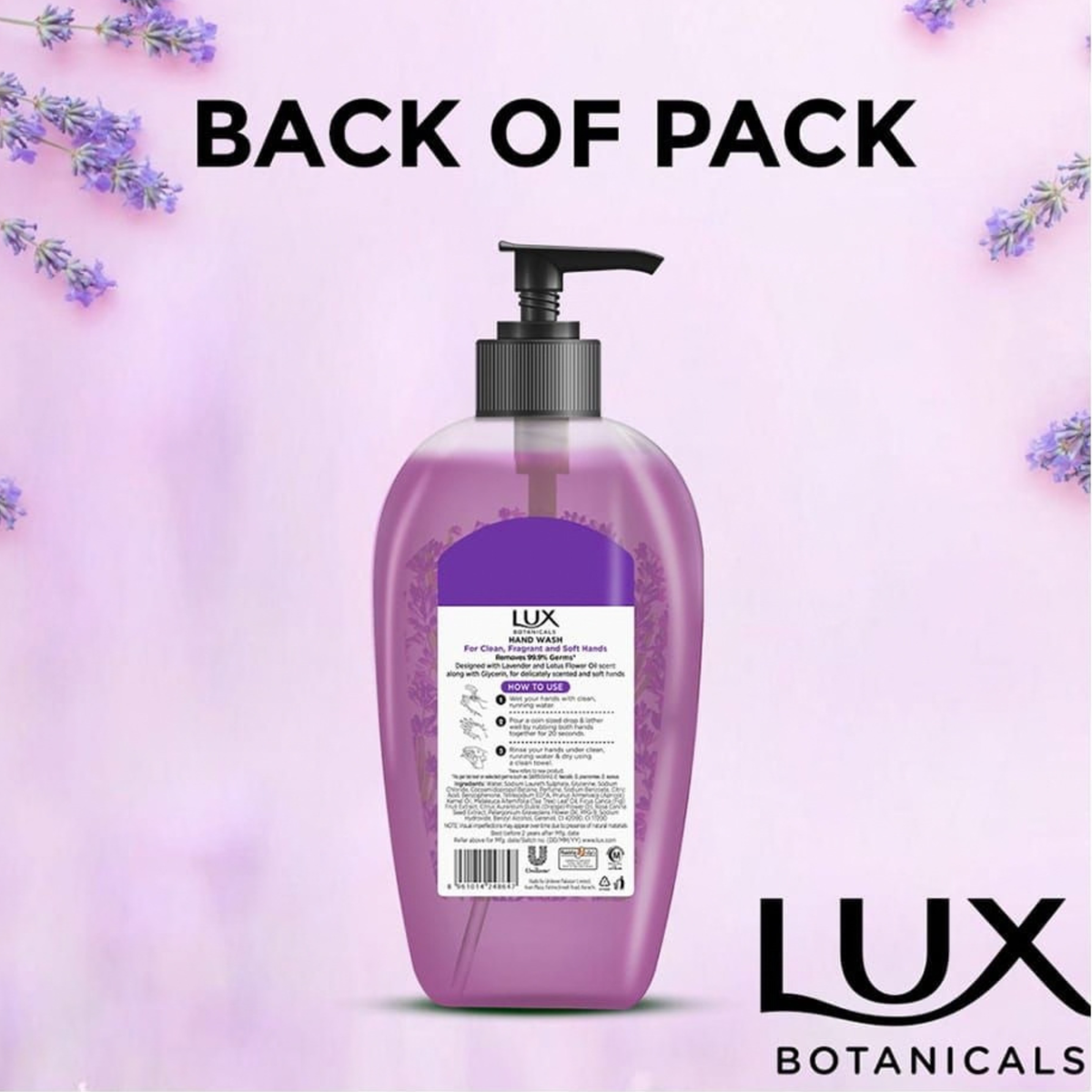 Lux Botanicals Lavender & Lotus Flower Oil Scent Hand Wash