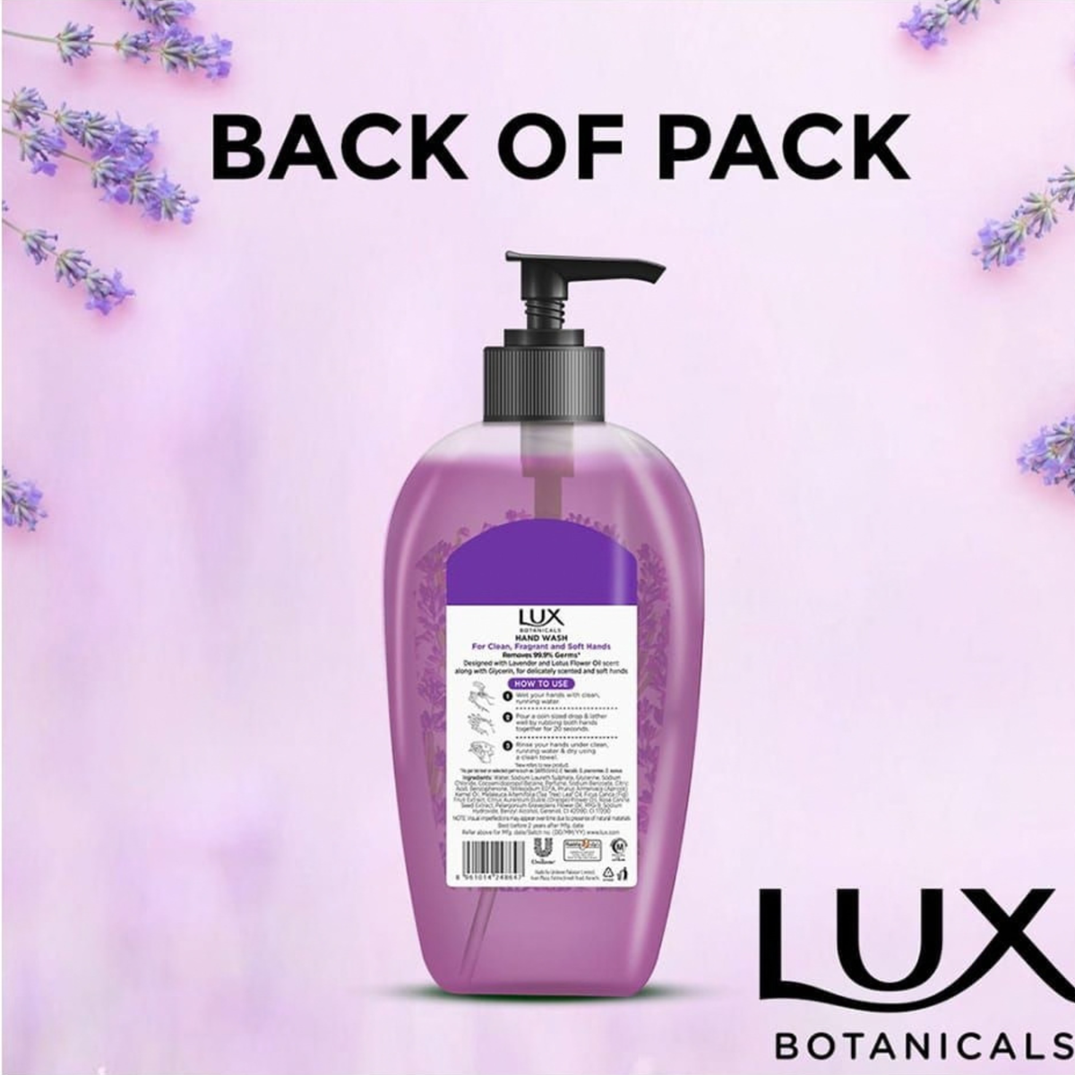 Lux Botanicals Lavender & Lotus Flower Oil Scent Hand Wash