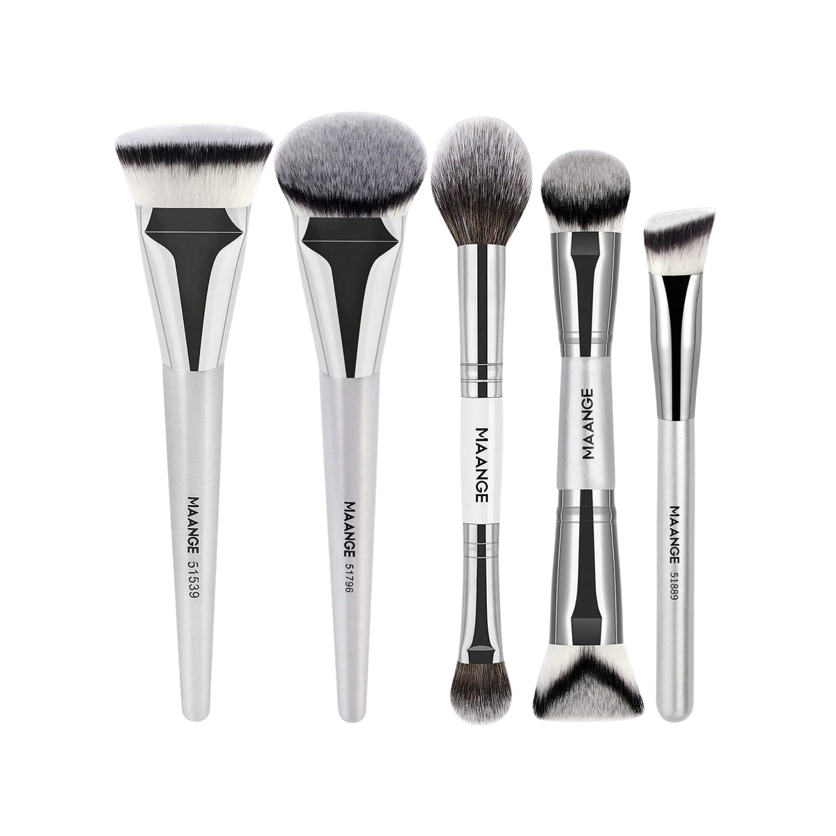 MAANGE Foundation Makeup Brush Set Silver