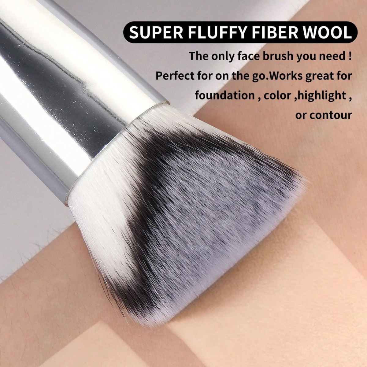MAANGE Foundation Makeup Brush Set Silver