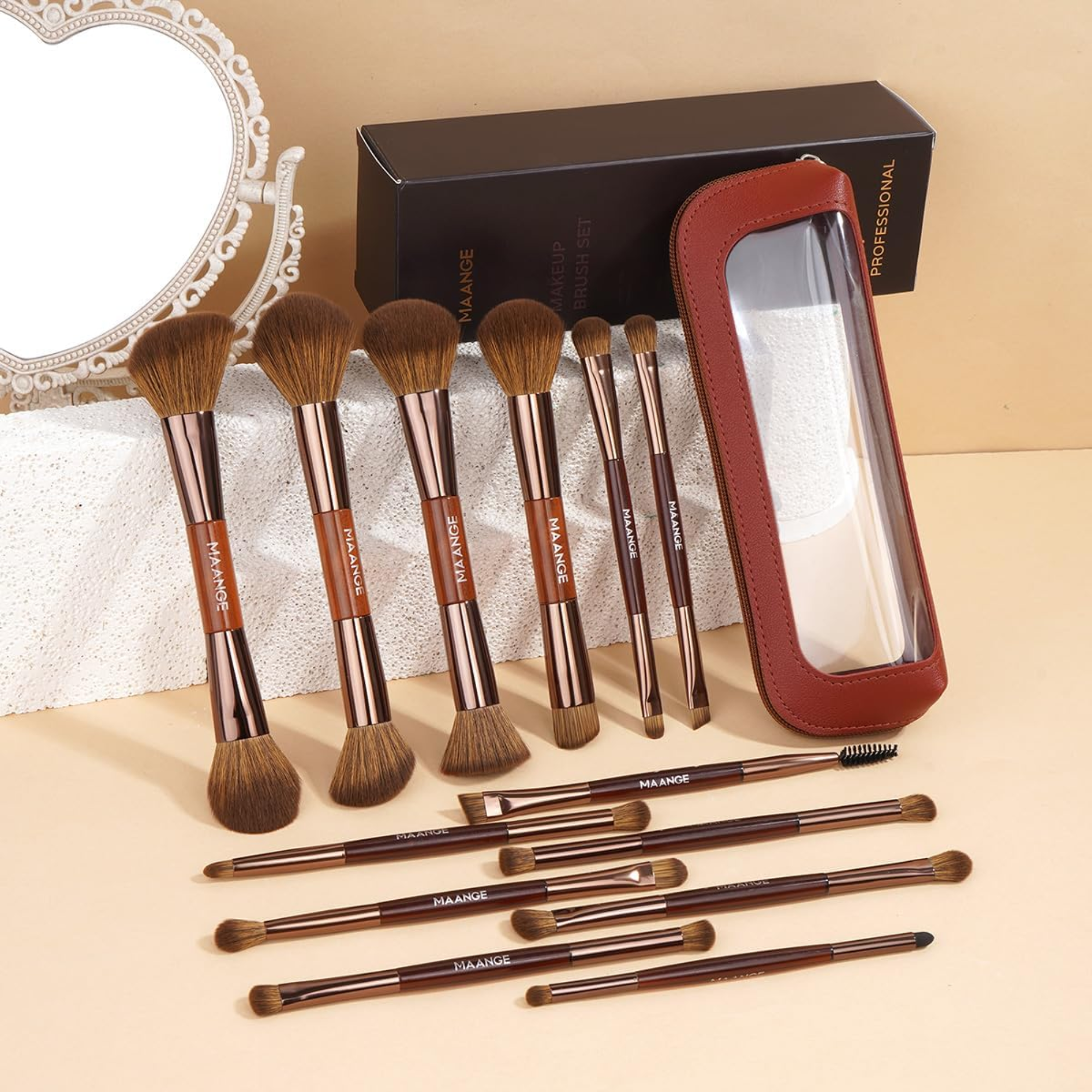 MAANGE Makeup Brush Set With Bag