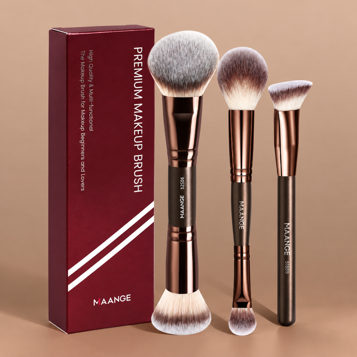 MAANGE Premium Makeup Brush Set Brown