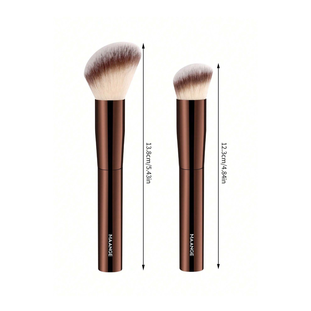 MAANGE Professional Aluminum Handle Makeup Brush Set Coffee Brown