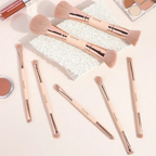 MAANGE Professional Dual Ended Makeup Brush Set Dusty Pink