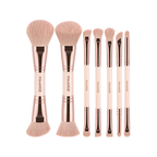 MAANGE Professional Dual Ended Makeup Brush Set Dusty Pink
