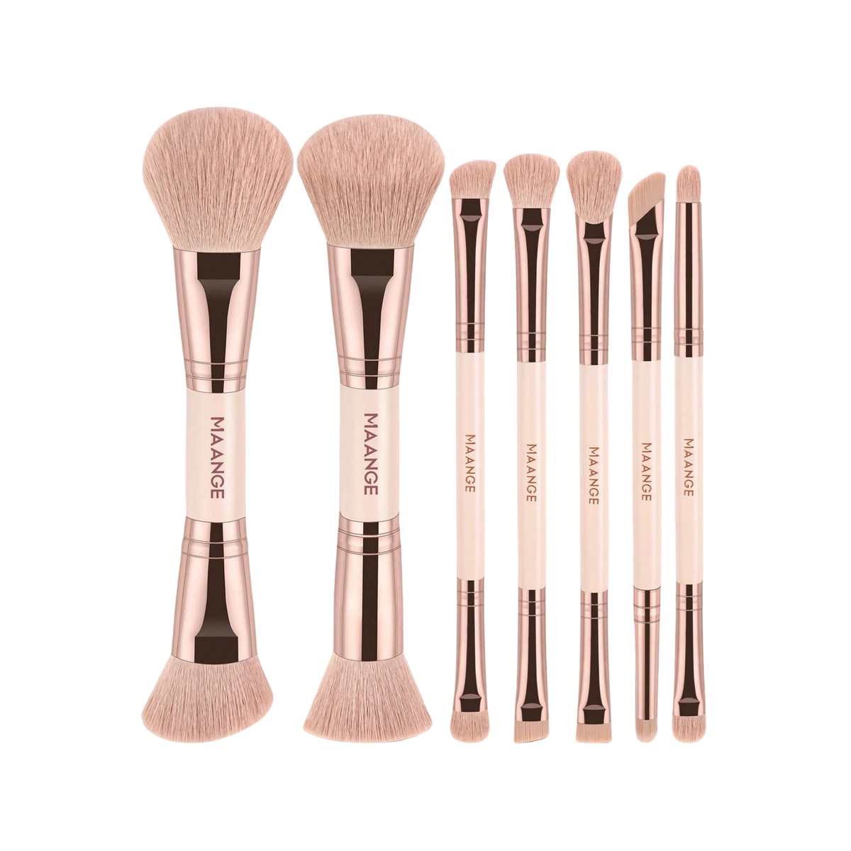 MAANGE Professional Dual Ended Makeup Brush Set Dusty Pink