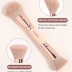 MAANGE Professional Dual Ended Makeup Brush Set Dusty Pink