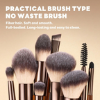 MAANGE Professional Dual Ended Makeup Tool Set With Bag Coffee Brown