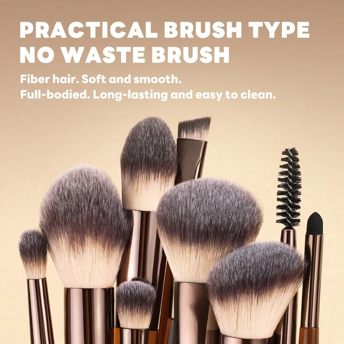 MAANGE Professional Dual Ended Makeup Tool Set With Bag Coffee Brown