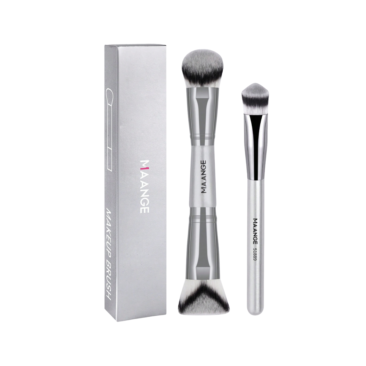 MAANGE Professional Makeup Brush Set Silver