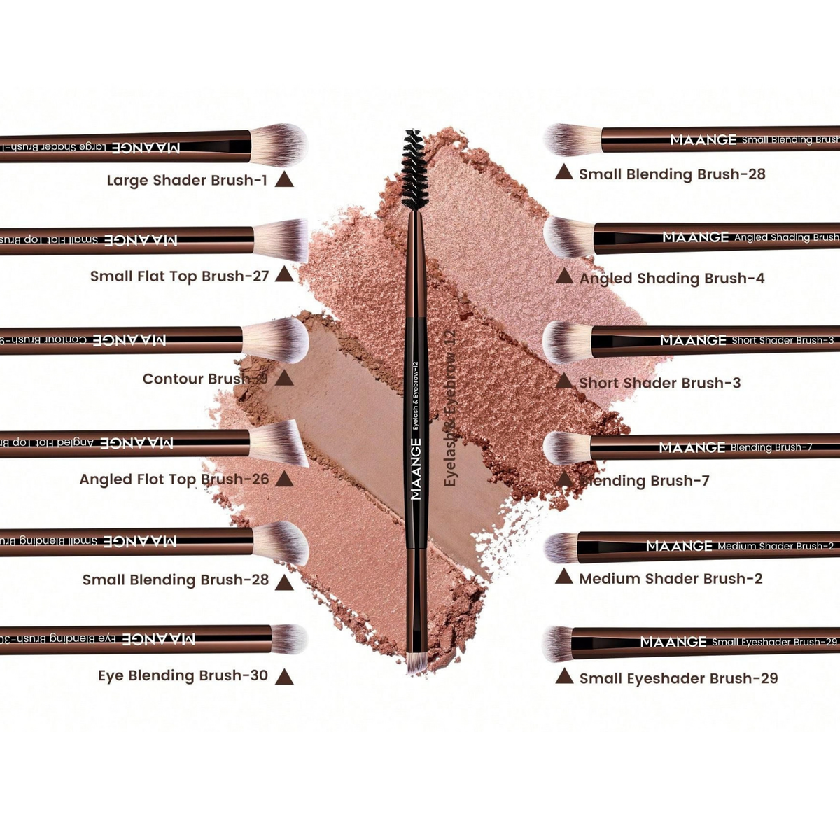 MAANGE Professional Makeup Brush Set With Brown Bag