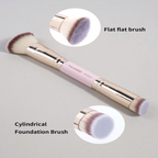 MAANGE Professional Makeup Sponge & Dual-Ended Brush Set Pink