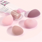 MAANGE Professional Makeup Sponge & Dual-Ended Brush Set Pink