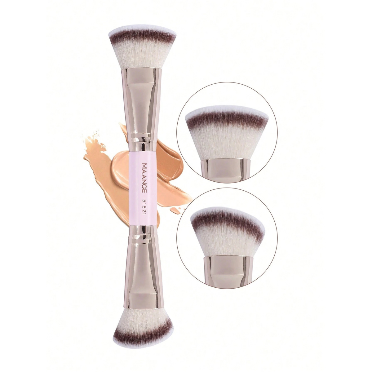 MAANGE Soft Professional Dual Ended Foundation Brush Pink