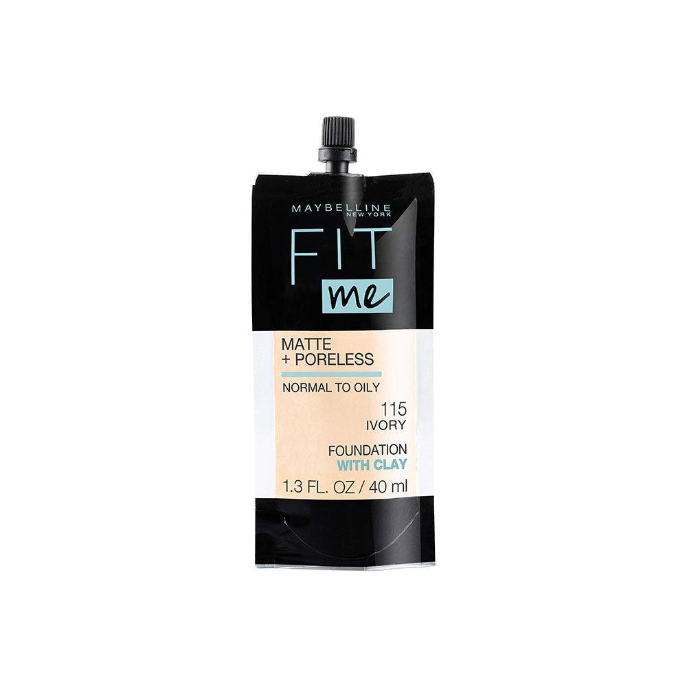 Maybelline Fit Me Matte + Poreless Liquid Foundation SPF 22 115 Ivory Pouch - TheSkinFit