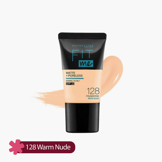 Maybelline Fit Me Matte+Poreless 16H Oil Control Foundation SPF 22 PA++ 128 18ml