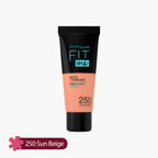 Maybelline Fit Me Matte+Poreless Liquid Foundation With Clay Normal to Oily 250 Sun Beige Tube 30ml