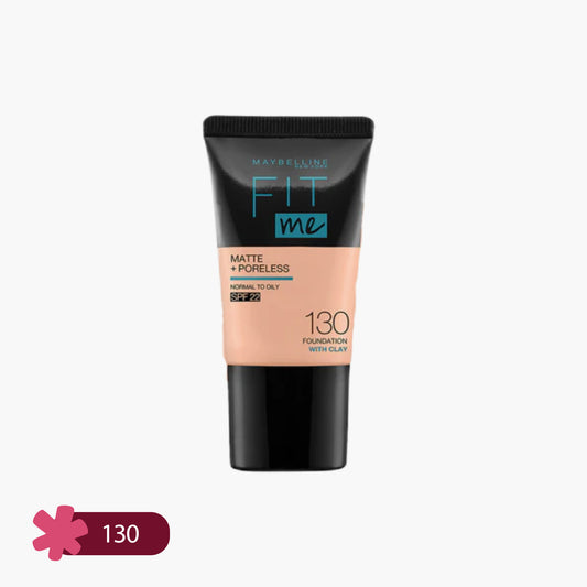 Maybelline Fit Me Matte+Poreless Liquid Foundation With Clay Normal to Oily SPF 22 130 Tube 18ml