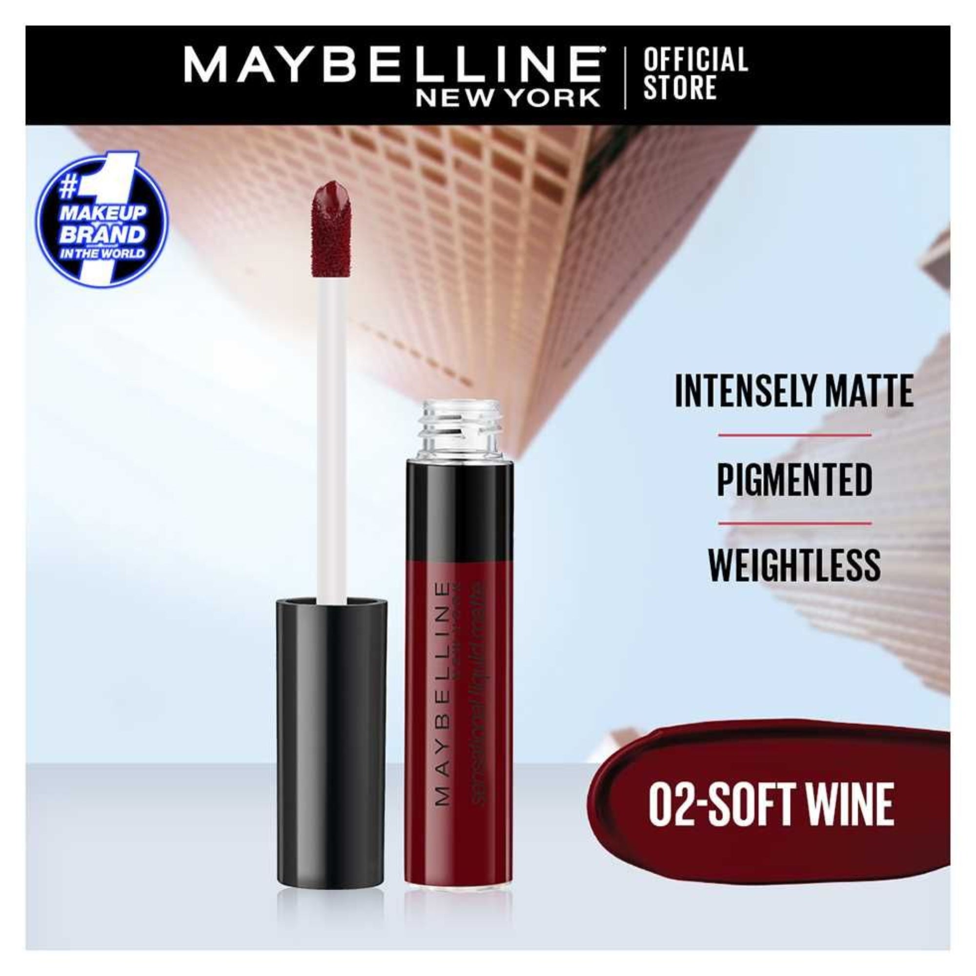 Maybelline Sensational Liquid Matte Lipstick 7ml 02 soft wine shade