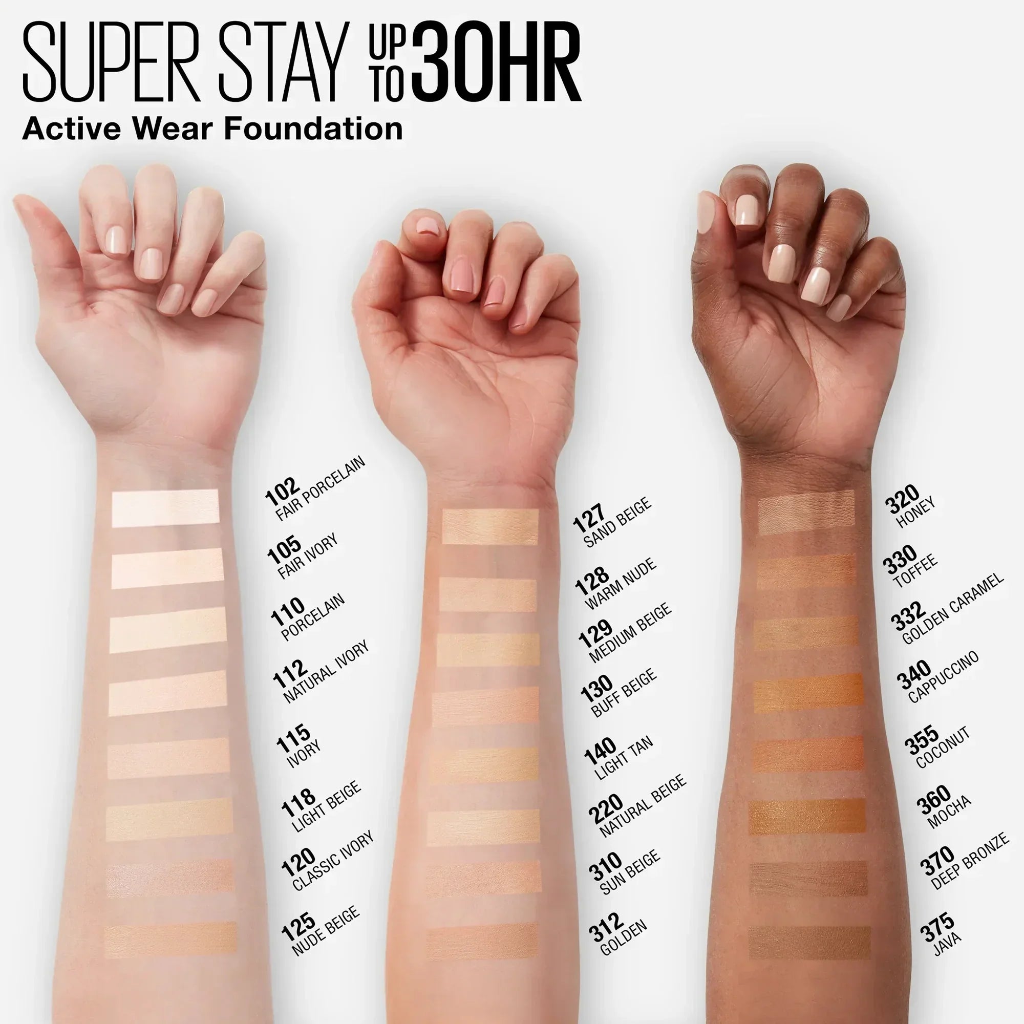 Maybelline Super Stay Active Wear Upto 30H Foundation 128 Warm Nude 30ml