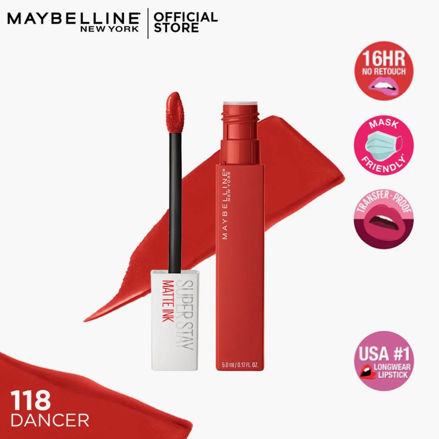 Maybelline Super Stay Matte Ink Liquid Lipstick 118 Dancer 5ml