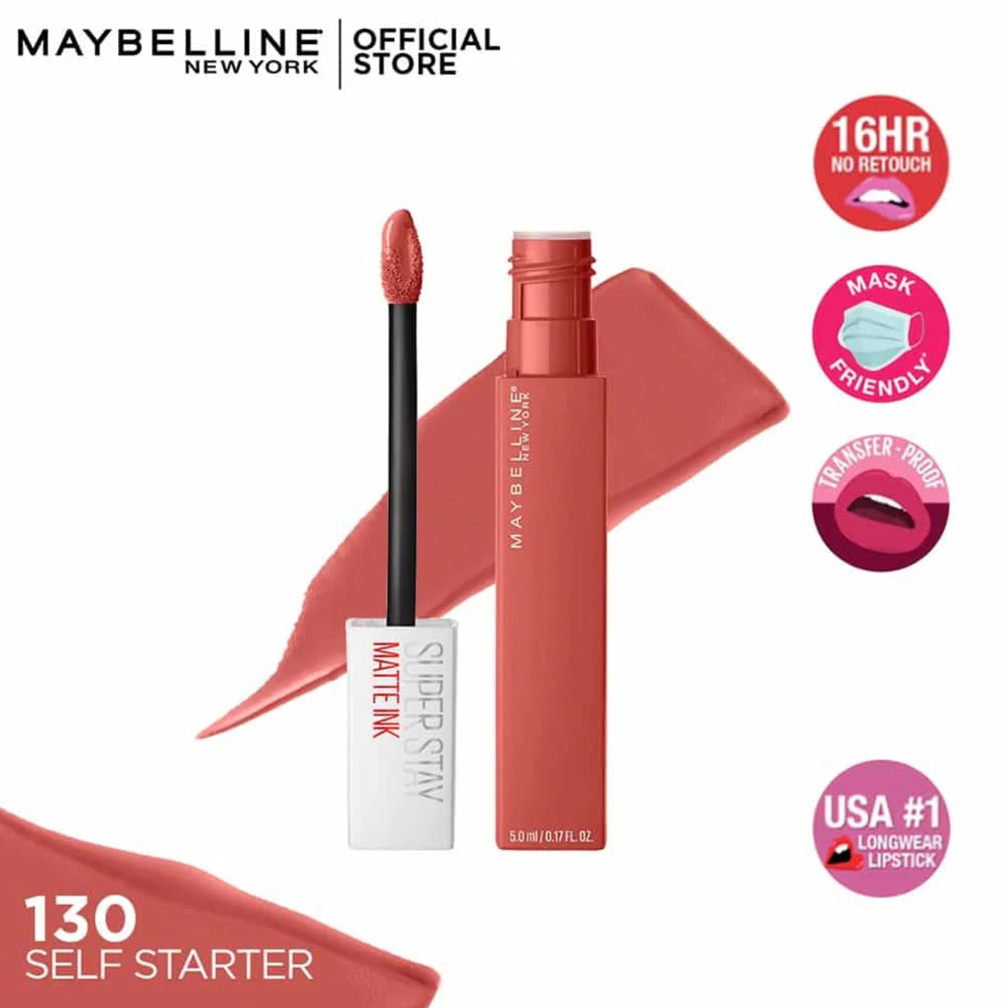 Maybelline Super Stay Matte Ink Liquid Lipstick 130 Self Starter 5ml