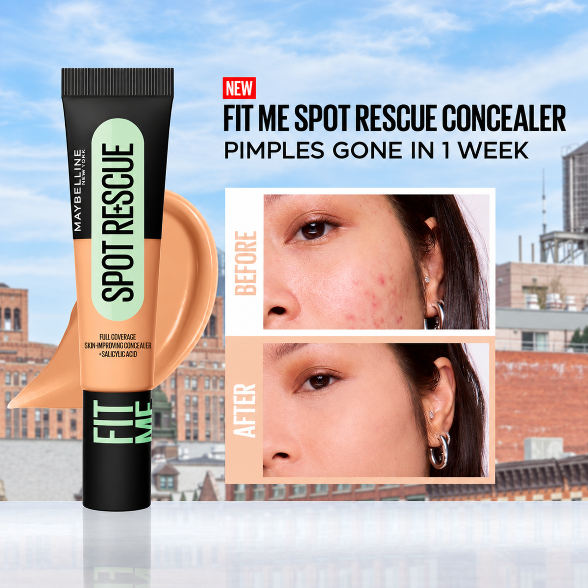 Maybelline Fit Me Spot Rescue Full Coverage Skin Improving Concealer 15ml