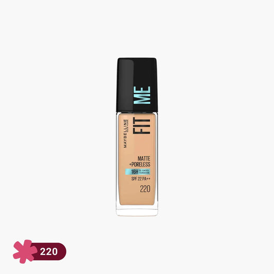 Maybelline Fit Me Matte+Poreless 16H Oil Control Liquid Foundation Normal to Oily SPF 22 PA++ 220 30ml
