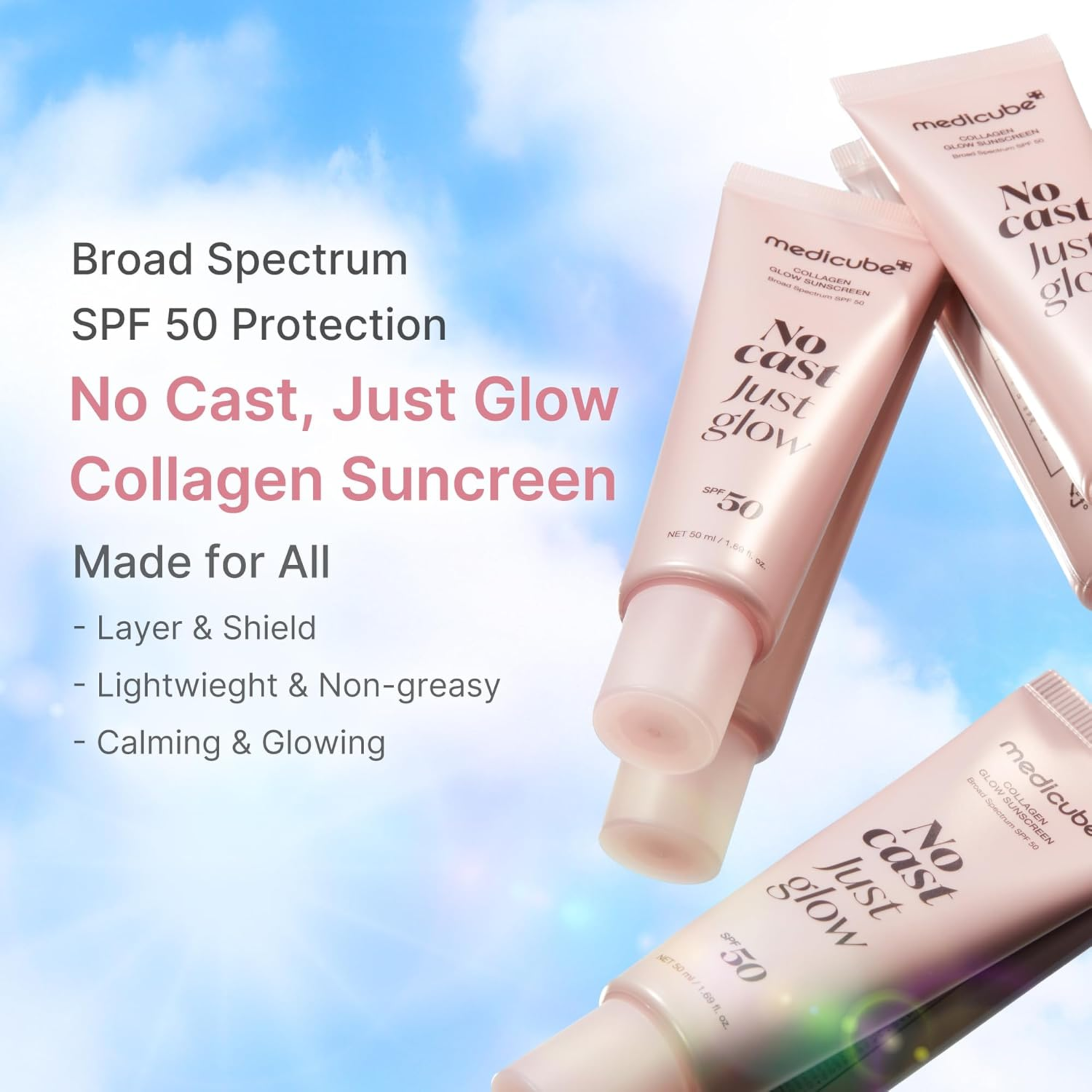 Medicube Collagen Glow Sunscreen No Cast Just Glow SPF50