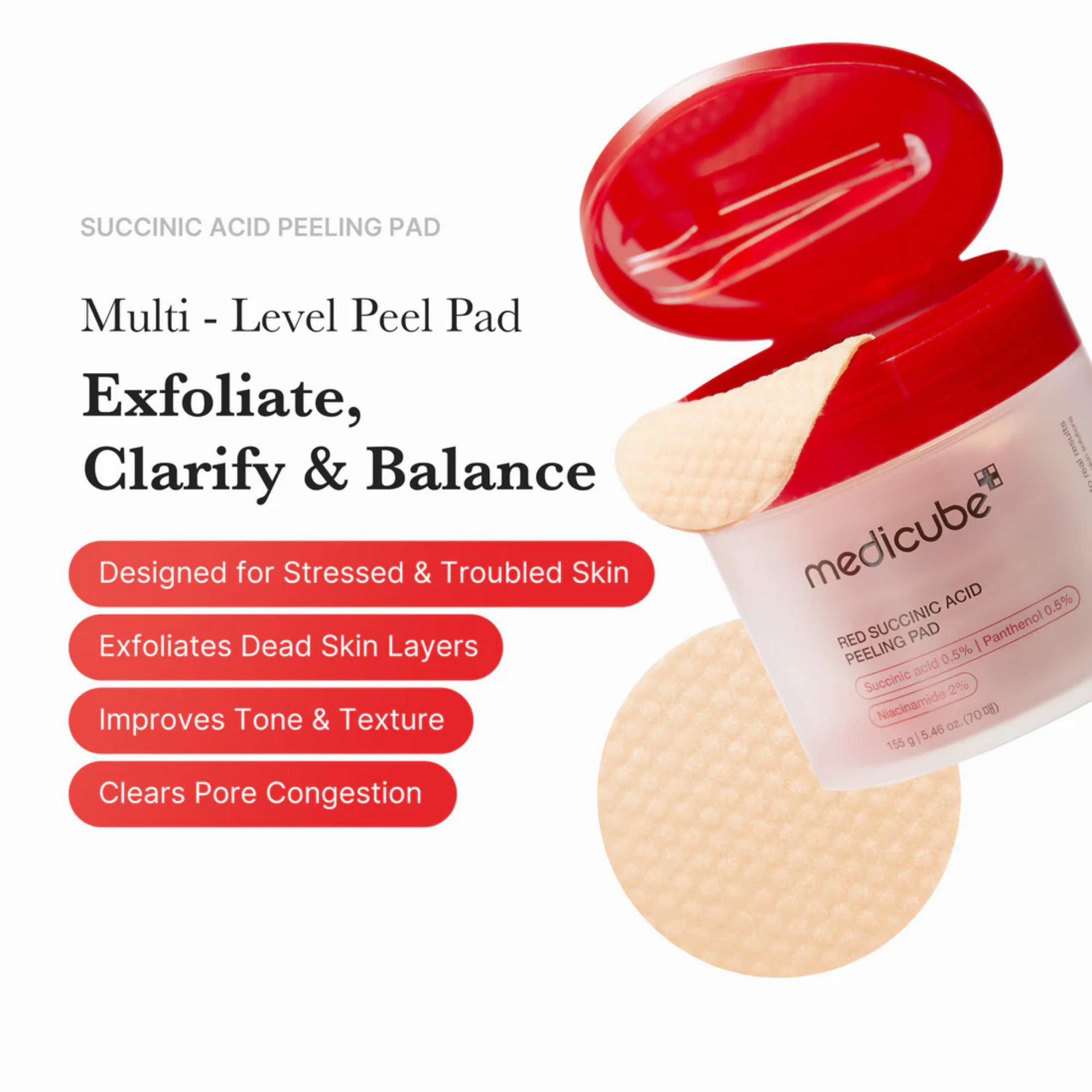 Medicube Red Succinic Acid Panthenol Pads