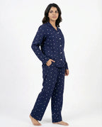 Sajiero Linen Pajama Suit Midnight Heart