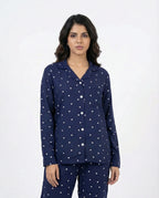 Sajiero Linen Pajama Suit Midnight Heart