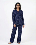 Sajiero Linen Pajama Suit Midnight Heart