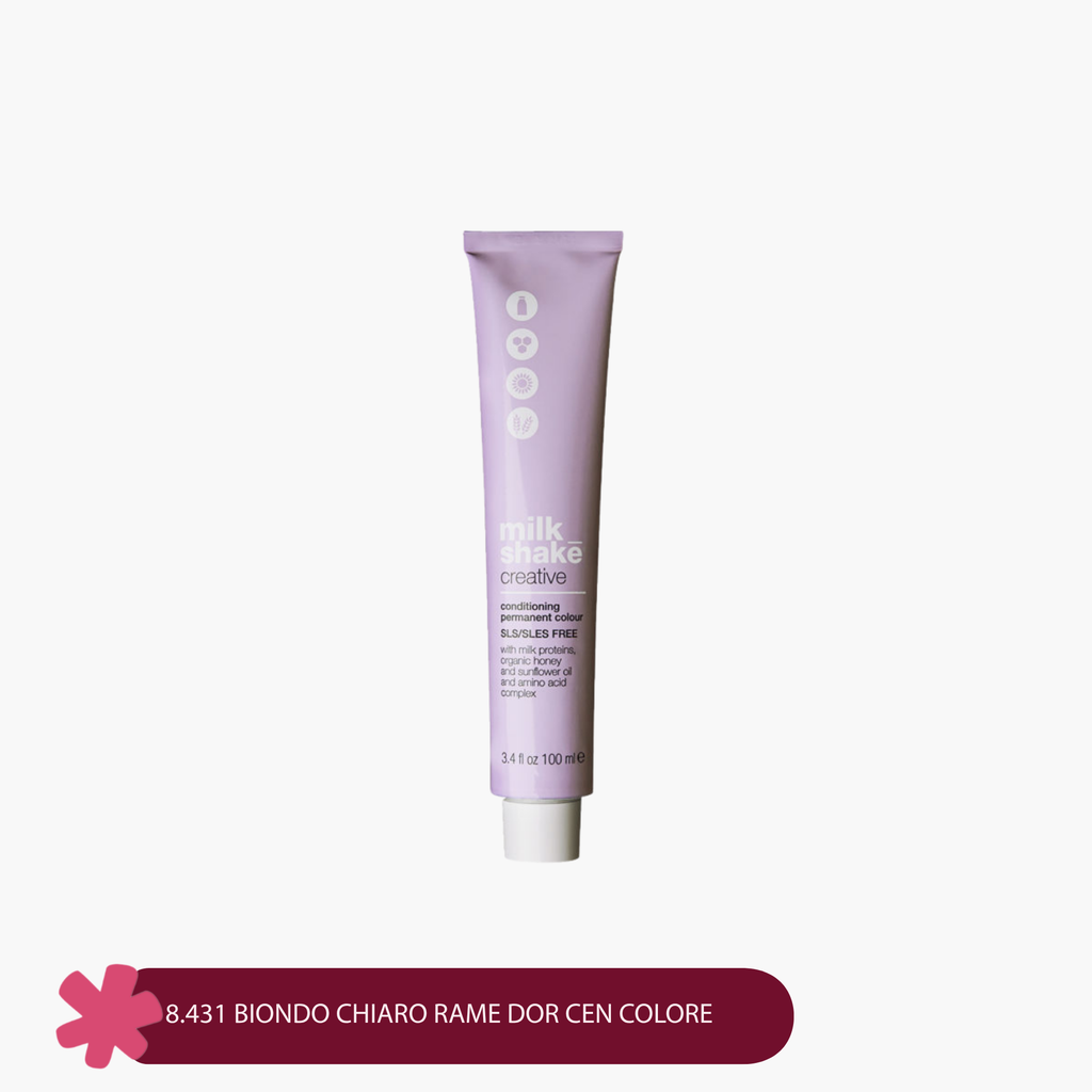 Milkshake New Creative Conditioning Permanent Colour 8.431 BIONDO CHIARO RAME DOR CEN COLORE 100ml
