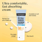 Neutrogena Ultra Sheer Hydration Invisible Cream Sunscreen Spf 50