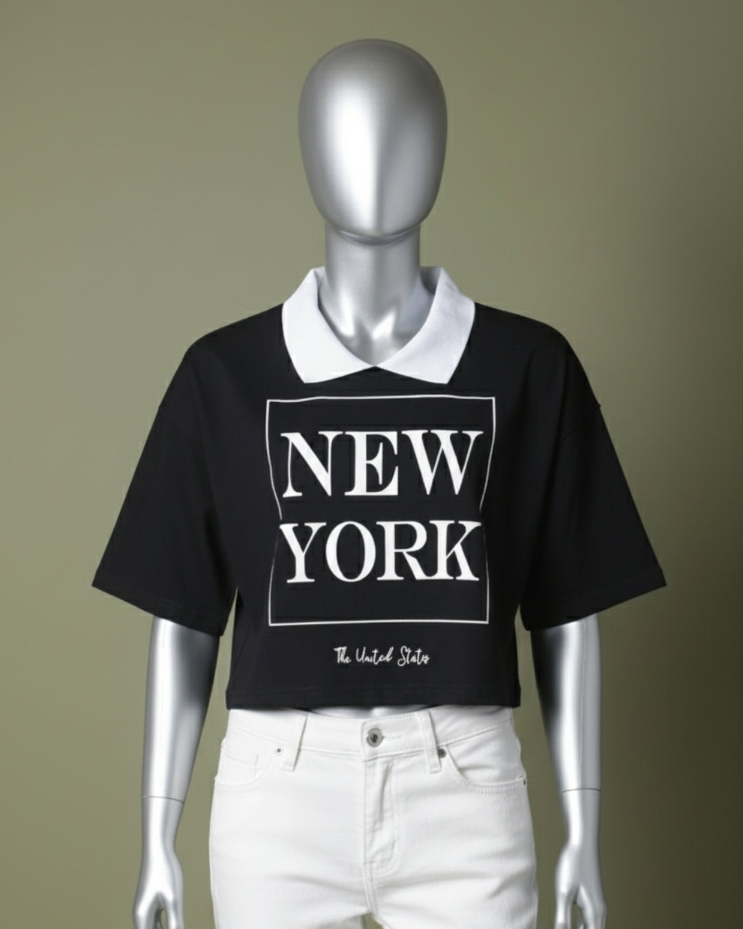Loom Pakistan New York Crop Top Black