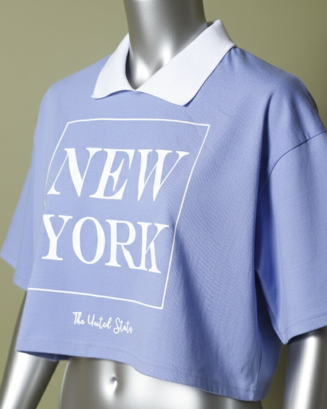Loom Pakistan New York Crop Top Dusty Blue