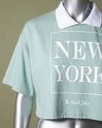 Loom Pakistan New York Crop Top Mint Green