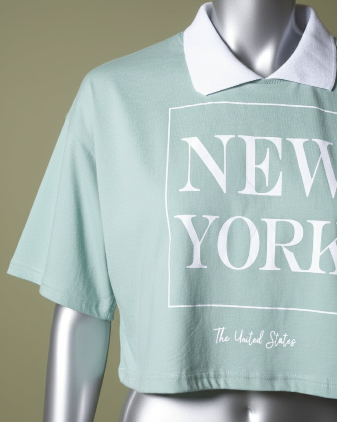 Loom Pakistan New York Crop Top Mint Green