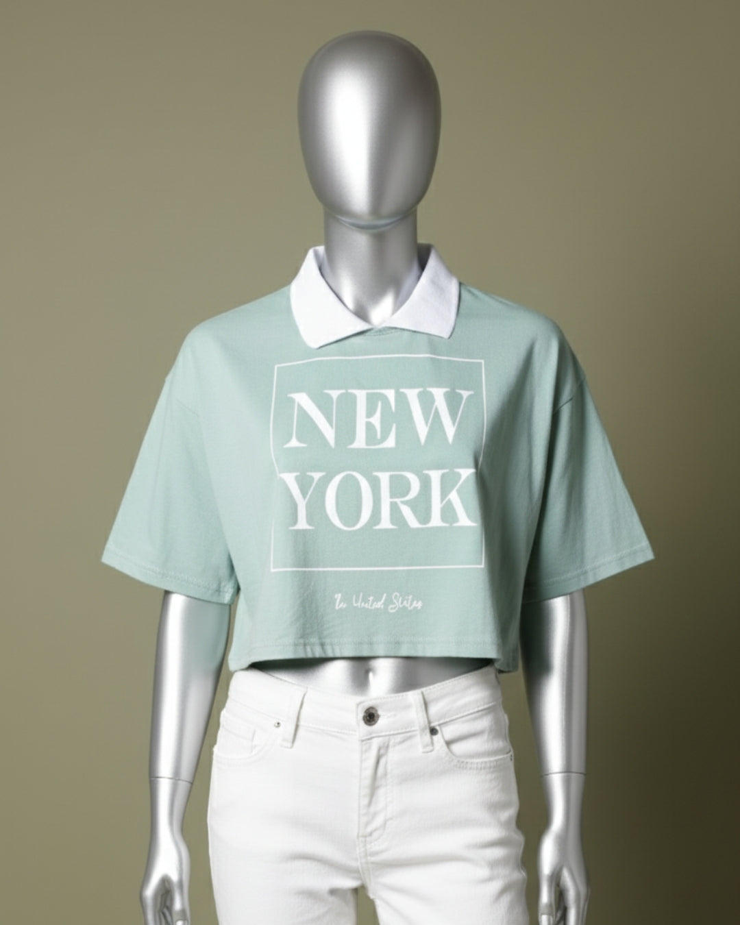 Loom Pakistan New York Crop Top Mint Green