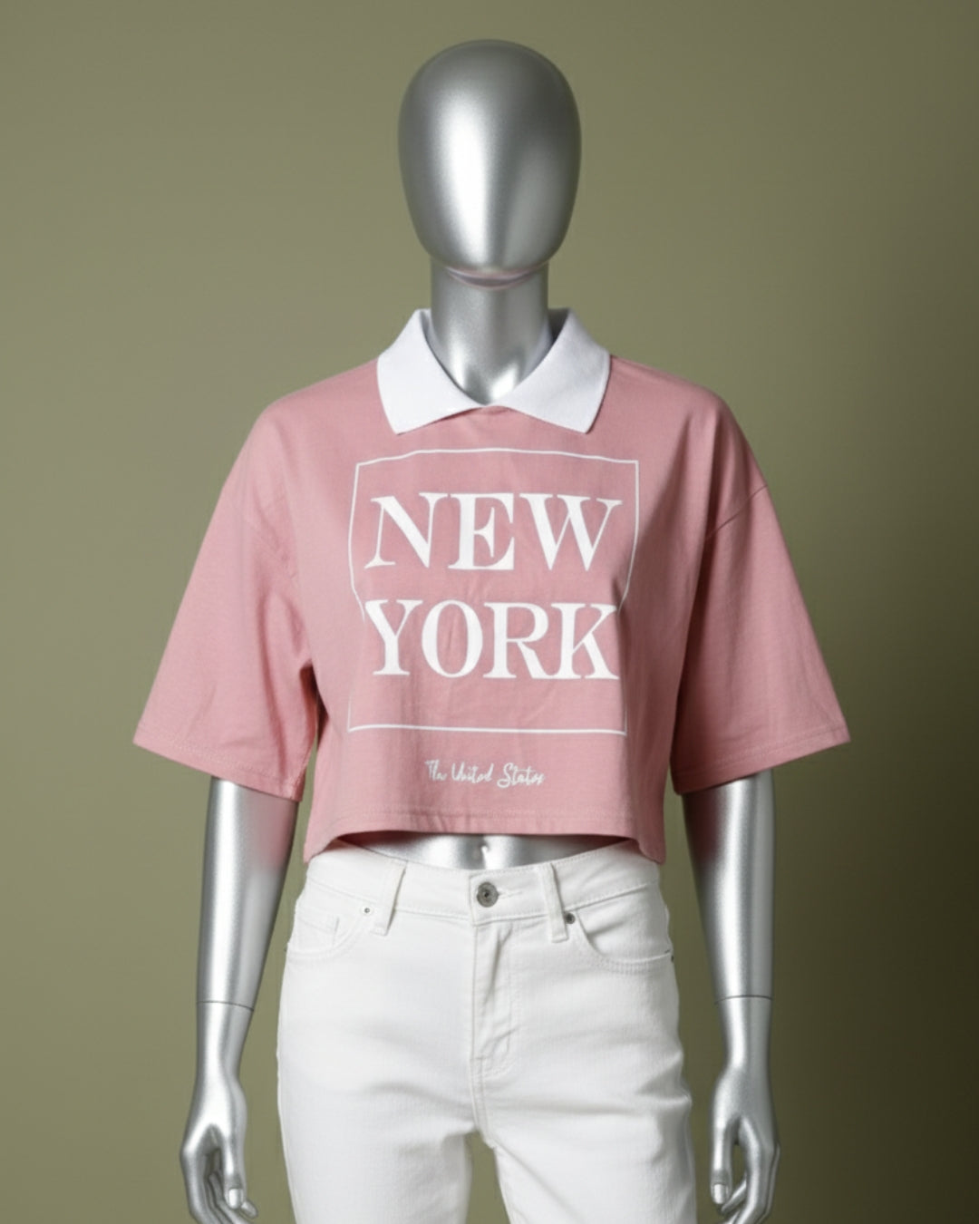 Loom Pakistan New York Crop Top Pink