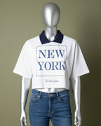 Loom Pakistan New York Crop Top White