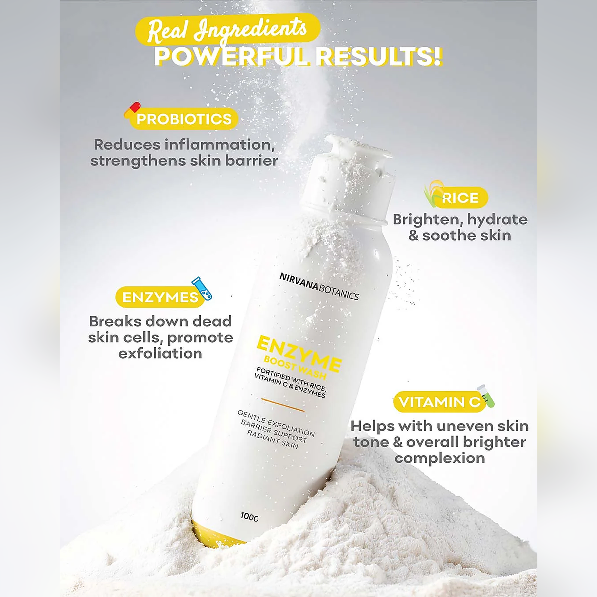 Nirvana Botanics Rice Enzyme Powder Boost Wash