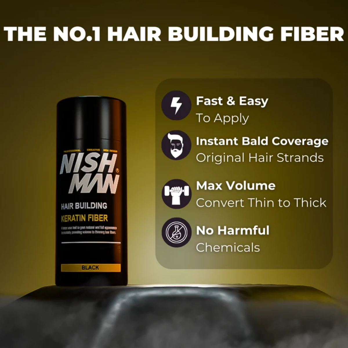 Nishman Hair Building Keratin Fiber Black